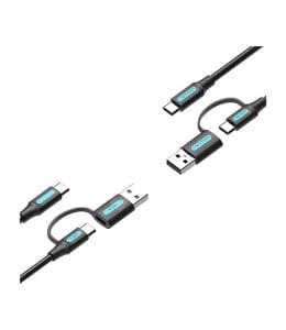 USB kabl 3 u 1 (Type-C/Micro/Lightning) 1.5m - Sivi